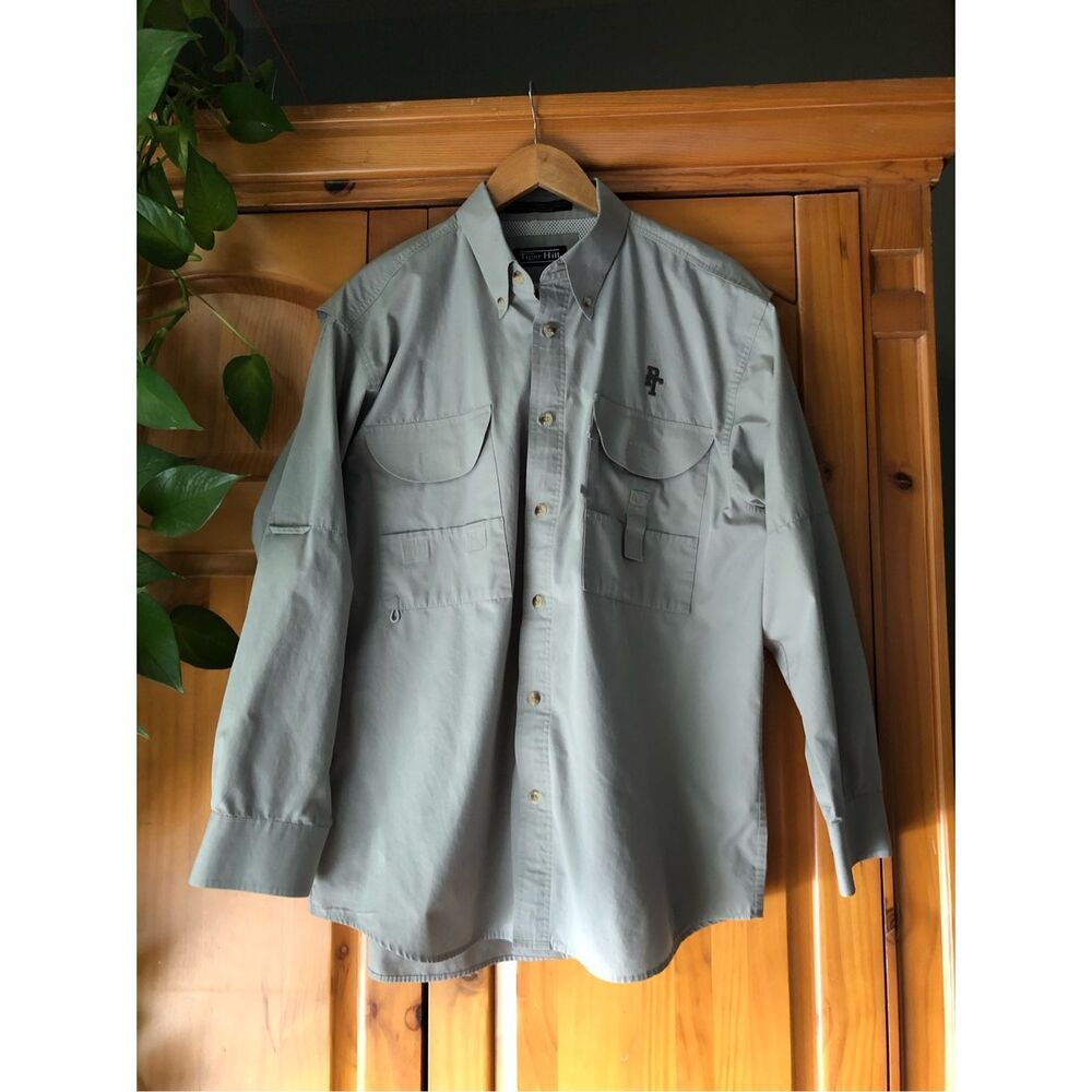 Tiger Hill Fishing Shirt L Sage Green Performance Poplin Vent